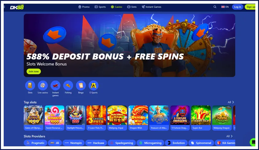 Slot popular dan jackpot progresif dalam katalog DK88 Casino
